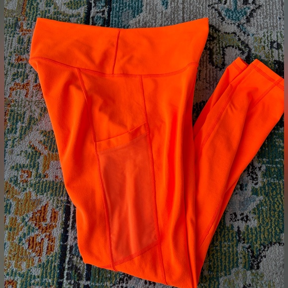 Fabletics PowerHold Bright Orange Leggings - Picture 3 of 4